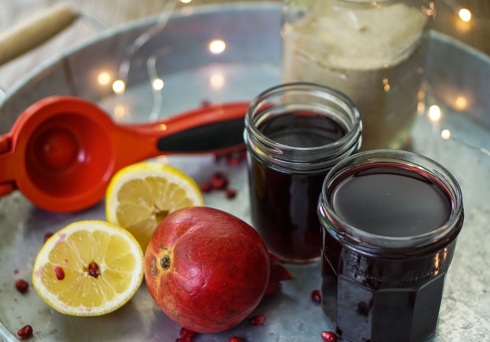 Homemade Grenadine is shockingly easy to make with pomegranate juice, water and sugar~ By Wet Whistle Drinks by Darla Bentley