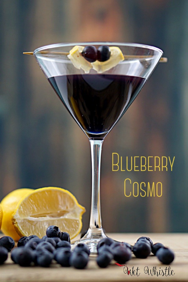 Almost everyone loves a good Cosmopolitan, but it’s so much fun to make variations of the classic Cosmo. The Blueberry Cosmo is incredible! I can’t wait to make these for my next party! ~Wet Whistle Drinks by Darla Bentley