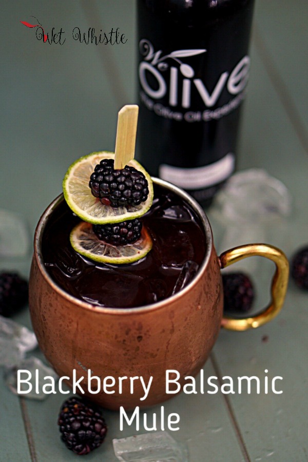 Give your mule a little kick by making it a Blackberry Balsamic Mule! The Balsamic adds the perfect flavor to blend with the ginger and the lime.~by Wet Whistle Drinks by Darla Bentley