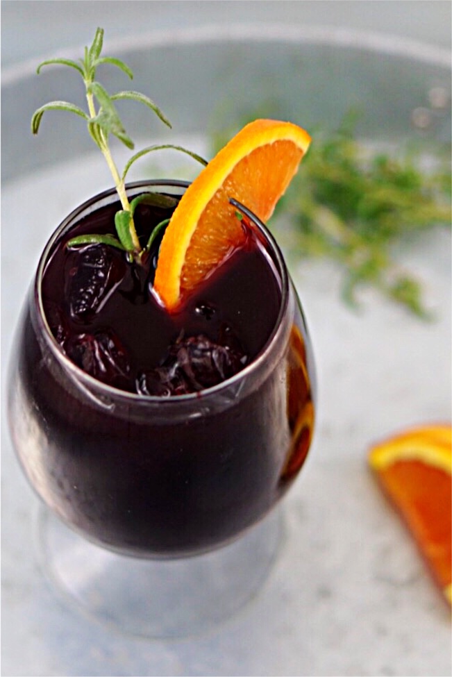 This Malbec Sangria is lively and rich! It has a depth of flavor as well as a whimsy of sweetness that lays surprisingly light on the palate. ~By Wet Whistle Drinks by Darla Bentley