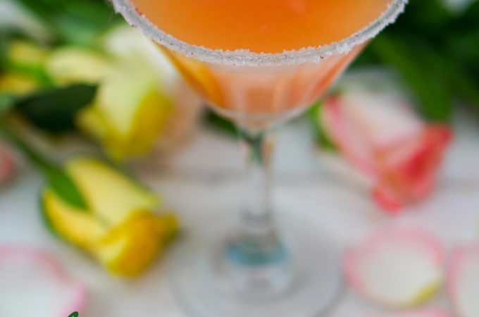This fruity, floral cocktail will be a favorite at your warm weather gatherings! Enjoy the essence of summer with a Grapefruit Rose Martini~by Wet Whistle Drinks by Darla Bentley